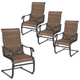Patio Dining Chairs Set of 4, All Weather Outdoor Padded Textilene Patio Chairs