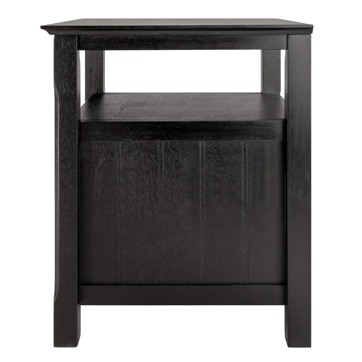 Winsome Solid Wood 2 Drawer Timber Night Stand Black Finish