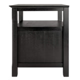 Winsome Solid Wood 2 Drawer Timber Night Stand Black Finish