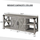 Farmhouse TV Stand for 65/60/55 Inches, Mid Century Modern Entertainment Center