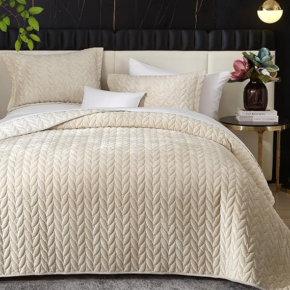 Velvet Quilt Queen Size - Ultra Soft Luxury Bedding Set