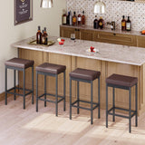 Bar Stools, Set of 2 Bar Chairs, 24.8-Inch Height Stools, Breakfast Bar Stools