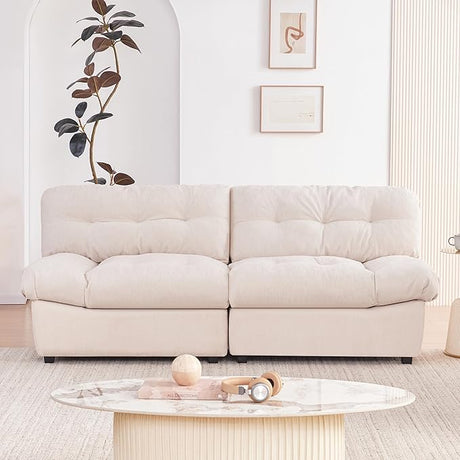 80" Chenille Cloud Deep Seat Couch Loveseat for Living Room, Modern Sofa Couch