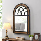 Brown Hemmingway Arch Mirror, Wood, 24 x 1.25 x 36 inches