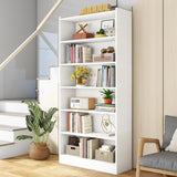 78-inch Tall Bookcase, Modern 7-Tier White Library Bookshelf with Storage Shelves