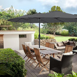 15ft Large Patio Umbrellas with Base Included, Outdoor Double-Sided Umbrella with Crank Handle,