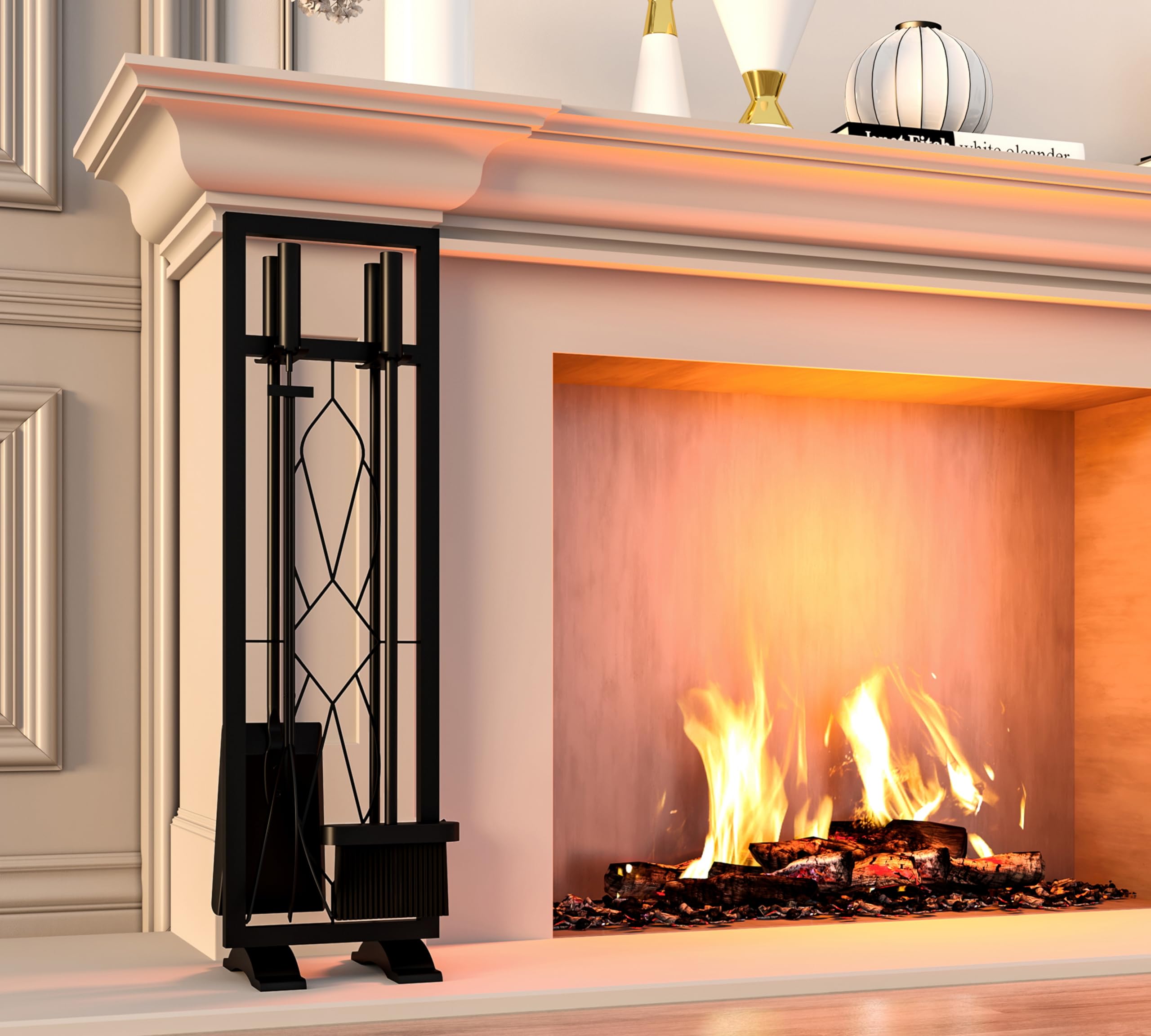 Fireplace Tools Set 5 Pieces Fireside Accessories Fire Kit Stand Woodstove Tools