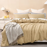 100% Cotton Waffle Duvet Cover Full, Ultra Soft Skin-Friendly Duvet Cover Set for All Season