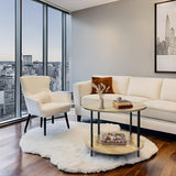 Set of 2 Coffee Table, 23.6" and 23.6" 2-Tier Table