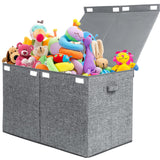 Toy Chest Box with Lid, Foldable Toy Storage Organizer Bin Boxes with Removable Divider