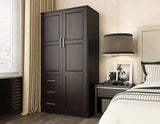 100% Solid Wood Metro 2-Door Wardrobe w/Raised Panel Doors