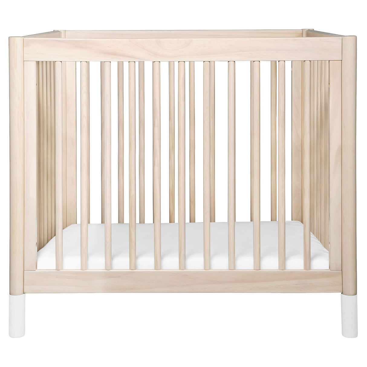 Gelato 4-in-1 Convertible Mini Crib in Washed Natural and White, Greenguard Gold