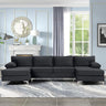 Large Velvet Fabric U-Shape Sectional Sofa, Double Extra Wide
