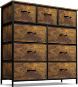 Fabric Dresser for Bedroom - Chest of 9 Drawers, Tall Storage Tower, Clothing Organizer