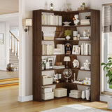6-Tier Corner Bookshelf, Modern Bookshelf and Bookcase, Tall Bookcase Open Display