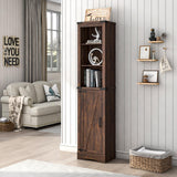 Farmhouse Storage Cabinet, 5-Shelf Tall Bathroom Cabinet