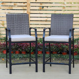 3 Piece Outdoor Bar Furniture Set, Counter-Height Patio Bistro Table & Swivel