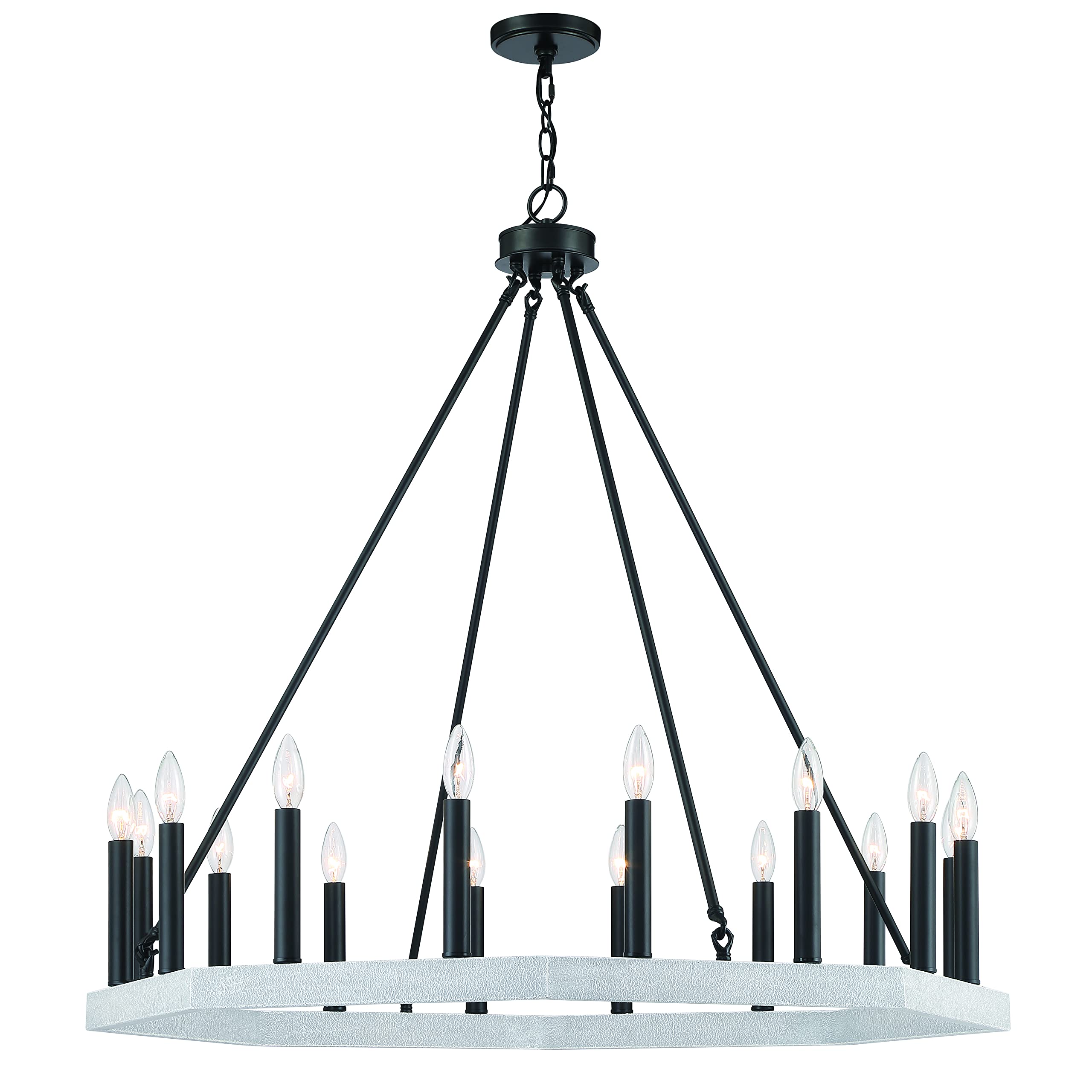 Farmhouse Vintage 16 Lights Wagon Wheel Chandelier Lighting | Modern Hanging Lights