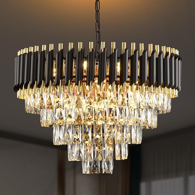 Modern Crystal Chandelier 12 Lights Gold Chandeliers for Dining Room Chandeliers Crystal Living Room