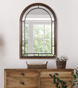 Kate and Laurel Audubon Farmhouse Wall Mirror, 24 x 36, Rustic Brown