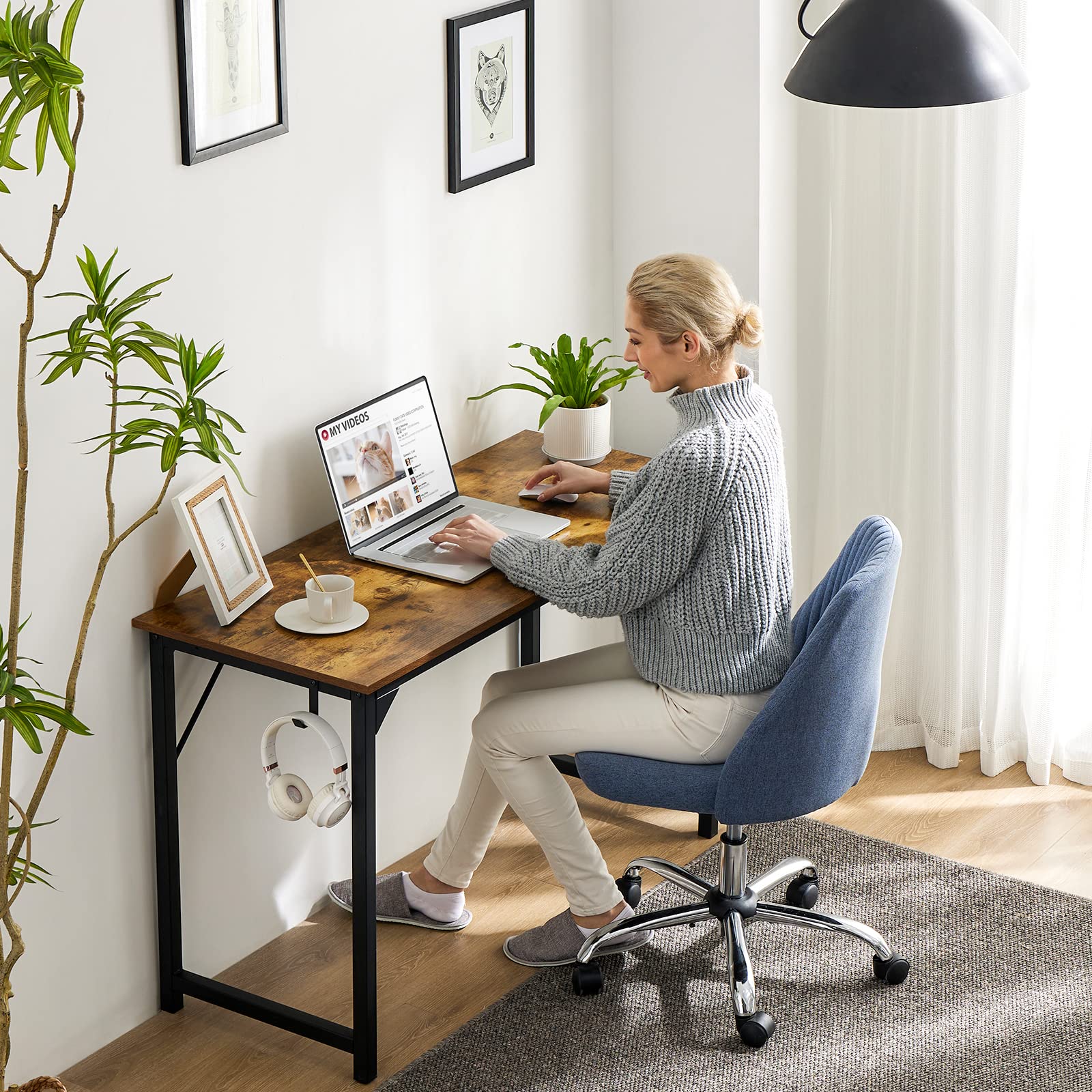 Computer Desk Small Office Desk 40 Inch Writing Desks Small Space Desk Study Table Modern Simple Style Work Table