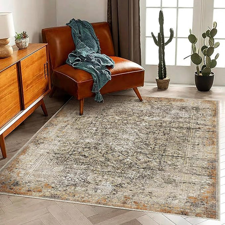 5'x7' Washable Area Rug Vintage Rug Traditional Floor Cover Foldable Thin Rug Kitchen