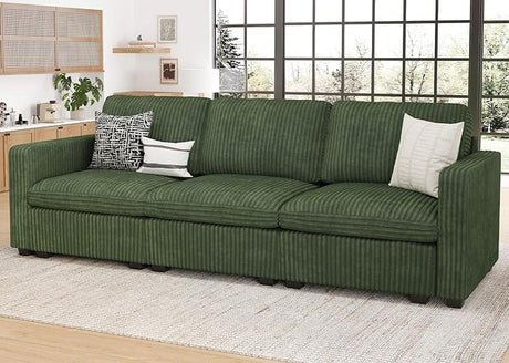 Modular Sectional Sofa with Storage Seats 3 Seat Corduroy Couch Oversized Sectional