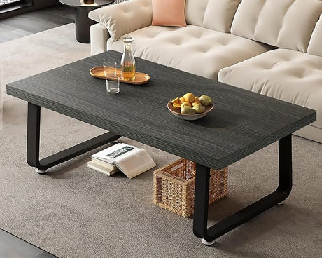 Coffee Table, Industrial Wooden Coffee Table, Modern Minimalist Rectangular Center Table