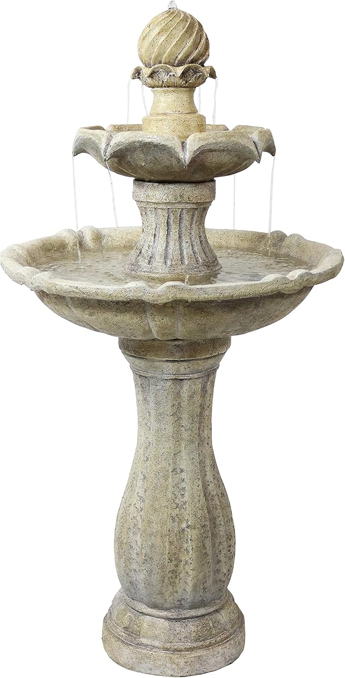 45-Inch 2-Tier Arcade Outdoor Solar Water Fountain - Outdoor Water Feature