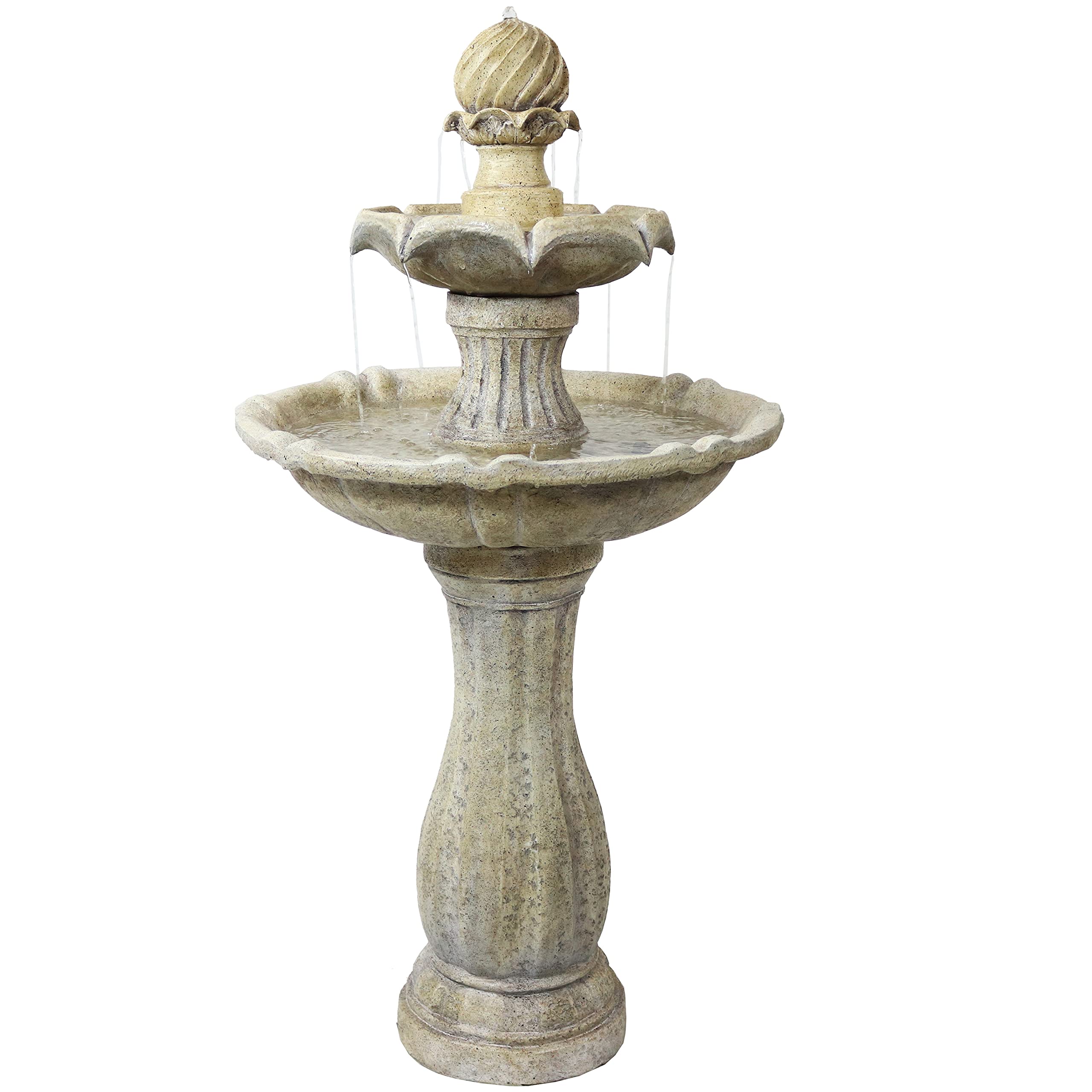 45-Inch 2-Tier Arcade Outdoor Solar Water Fountain - Outdoor Water Feature