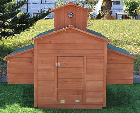 Deluxe Large Wood Chicken Coop Backyard Hen House 6-10 Chickens