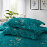 3 Piece Lightweight Bedspread Quilt Set Microfiber Quilt Embroidered Bedspreads Bed Coverlet Set, Lapaz (Teal, Queen)