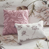 Floral Queen Comforter Set, Cotton Rich Bedding Set Feminine Design Shabby Chic Queen