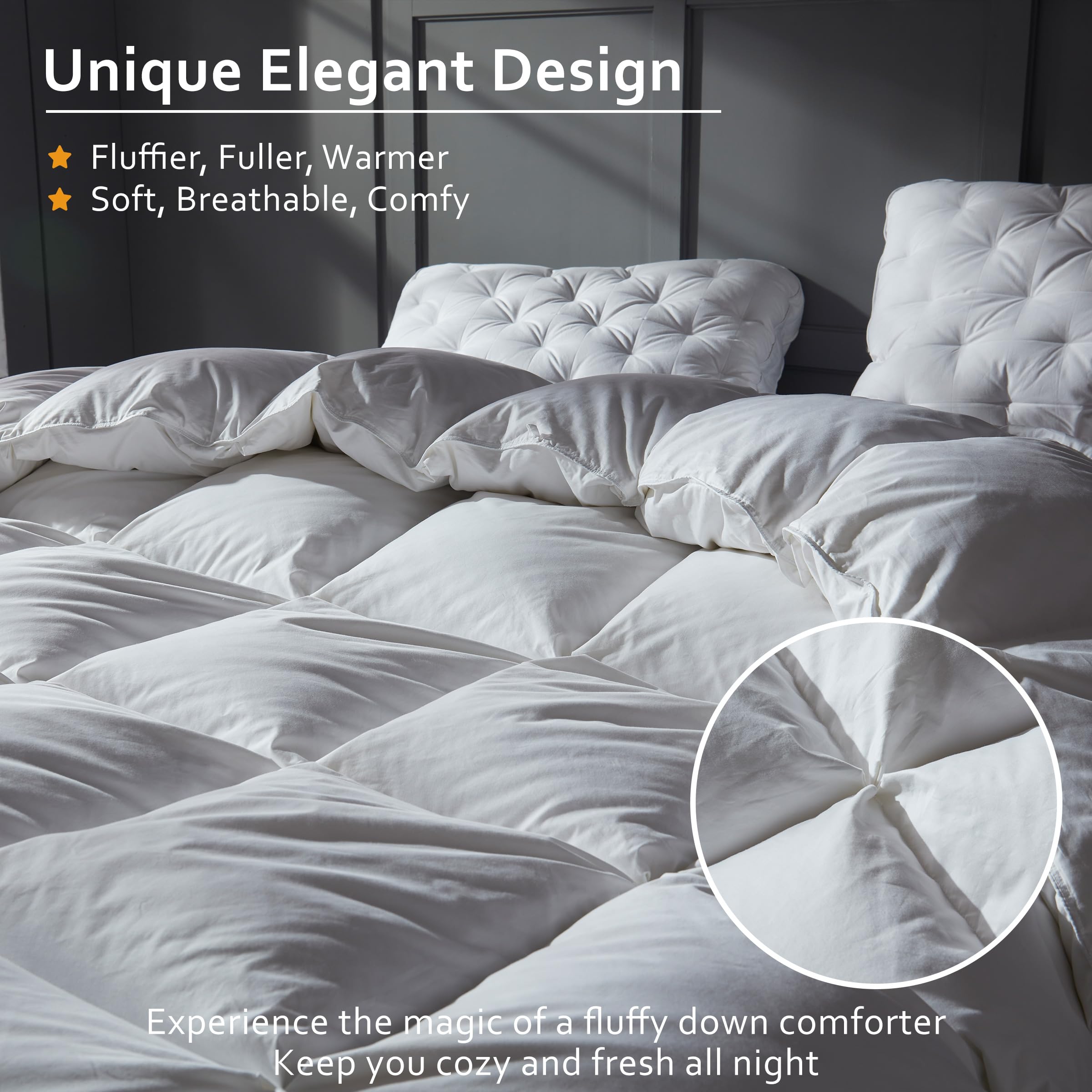 Goose Down Comforter King Size - All Season Duvet Insert