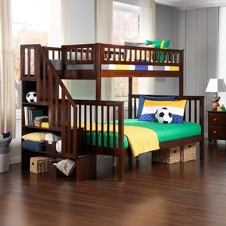 Woodland Twin over Full Staircase Bunk Bed