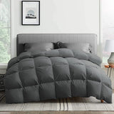 Goose Feather Comforter King Size, Pinch Pleat All Season Medium Warmth Duvet Insert,