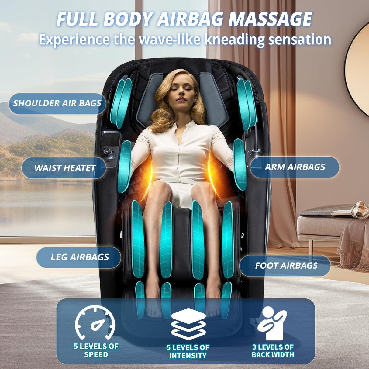 4D Massage Chair Full Body Zero Gravity Full Body SL Track Intelligent