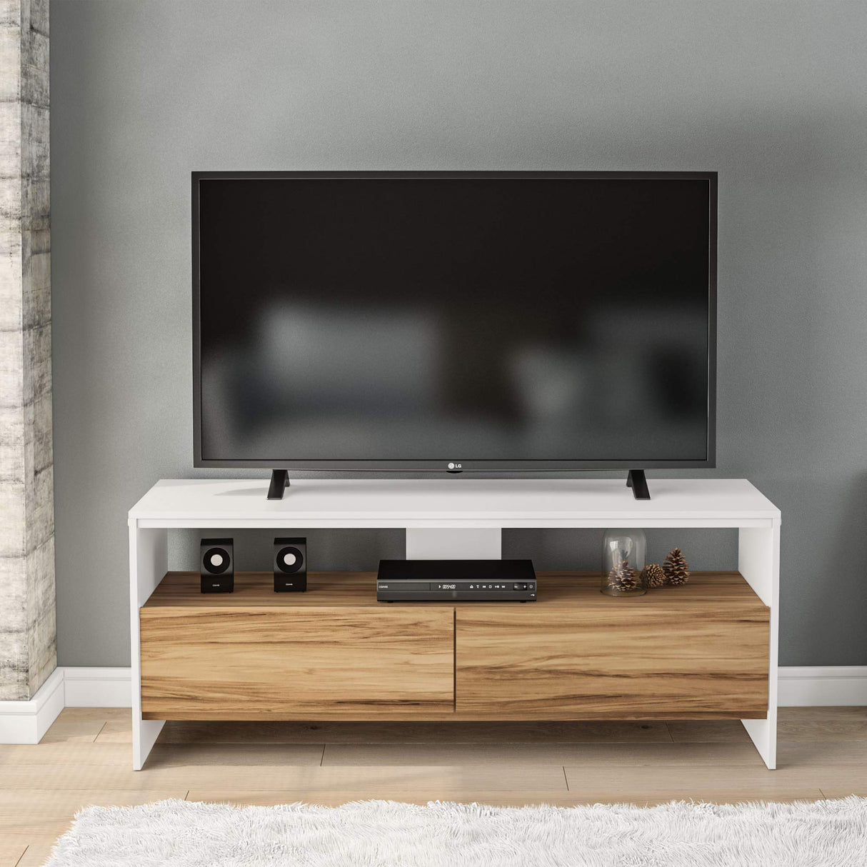 Portland TV Stand, TV Stands for Living Room, Fits TVs Up to 70 Inches, Modern Design