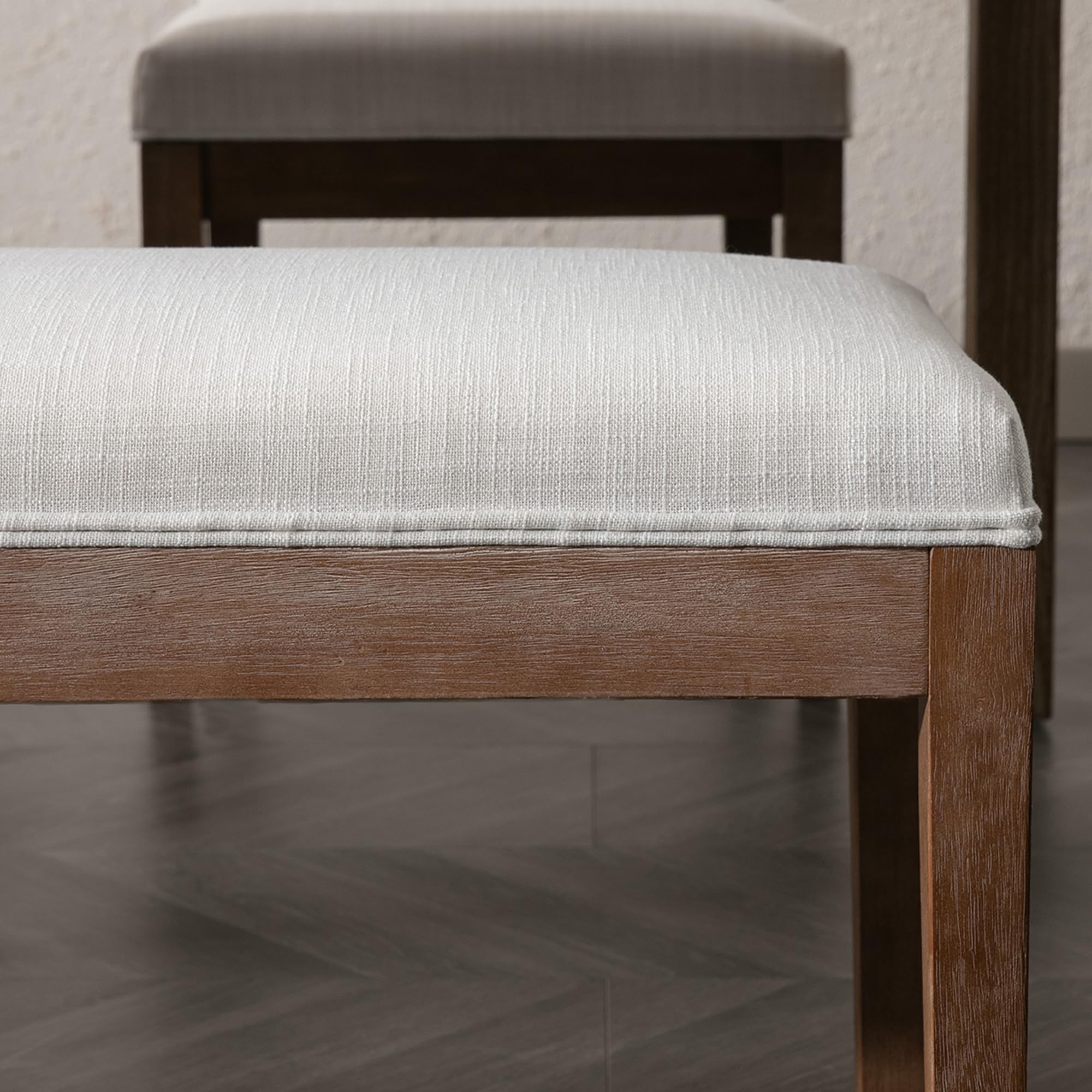 Padded Entryway Bench Linen Upholstered Dining Table Benches Farmhouse