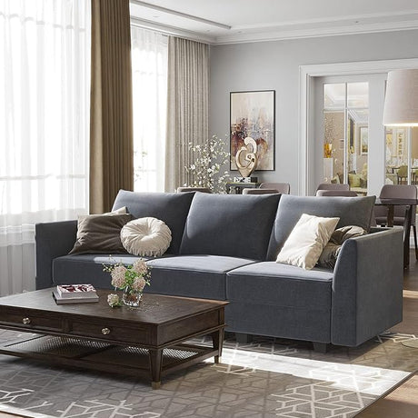 Modern Loveseat Polyester Fabric Loveseat Sofa for Small Space Modular Sofa with Storage Seat