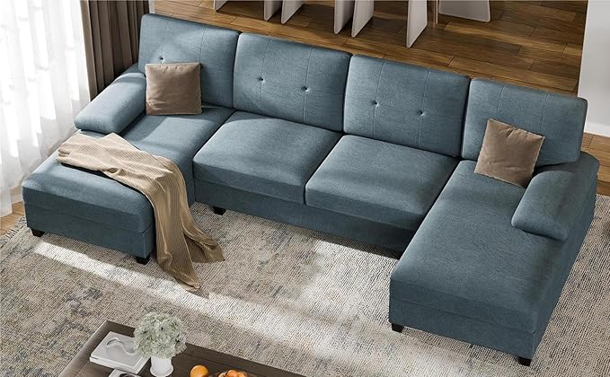 Walsunny 106" Convertible U-Shaped Sectional Sofa – 6 Colors