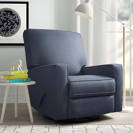 Upholstered Manual Swivel Rocker Recliner Chair, Nursery Glider Chair, Rocking Chairs