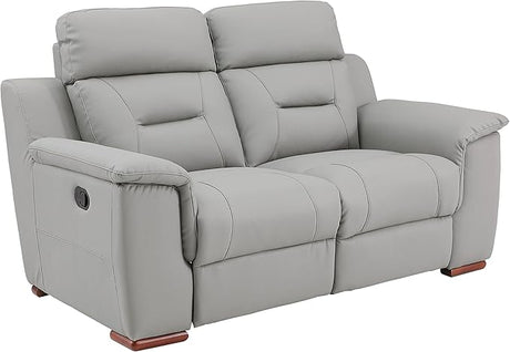 Walker Leather Match Upholstered Reclining Living Room Loveseat, Beige