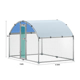 Large Metal Chicken Coop, 9.84'L x 6.56'W x 6.39'H Chicken Run