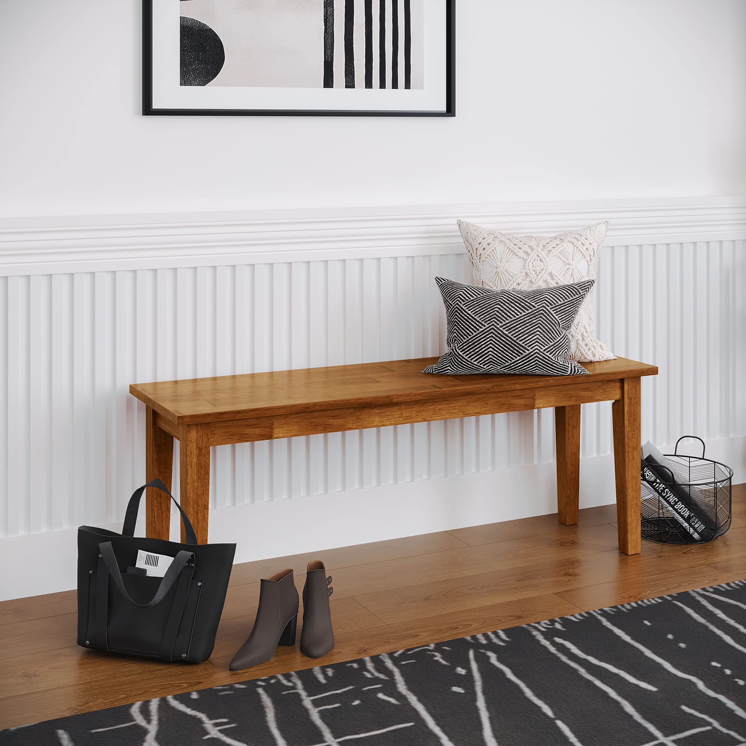 Solid Wood Classic Traditional Modern Dining and Kitchen Bench