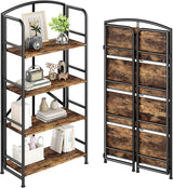 No-Assembly Folding Gold Bookshelf Storage Shelves Multifunctional Plant Flower Stand