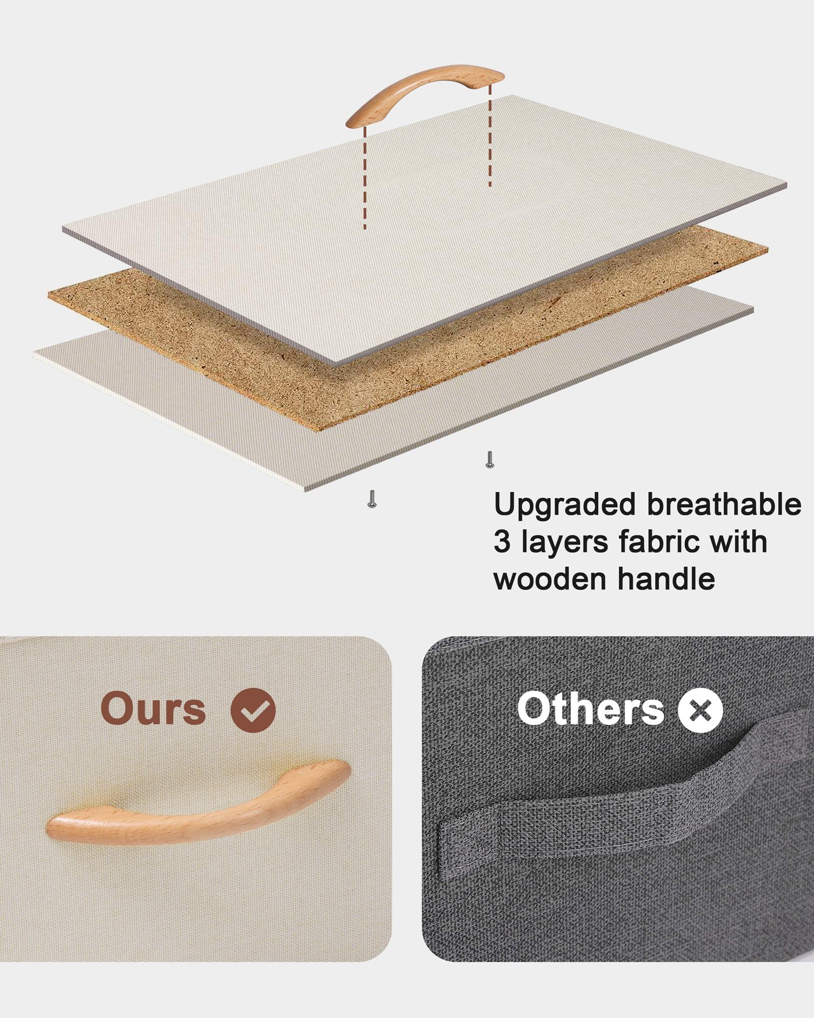 Vertical Dresser Storage Tower - Sturdy Steel Frame, Wood Top, Easy Pull Fabric Bins