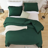 Queen Comforter Set Emerald Green 3Pcs Tassel Boho Bohemian Cute Soft Tufted Microfiber