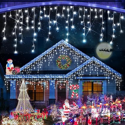 100 FT Christmas Lights Outdoor Decorations 900 LED 8 Lighting