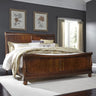 Rustic Cherry Queen Sleigh Bed - Classic Louis Philippe Style